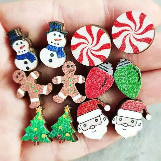 **NEW** Wood Stud Holiday Earrings - Sip Sleeves