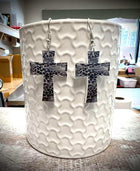 New & Custom * Acrylic Cross Drop Leopard Earrings - Sip Sleeves