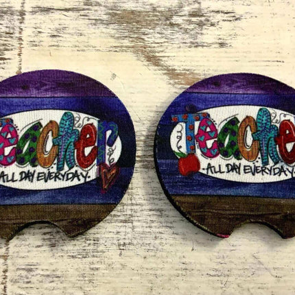 *New Delivery* Neoprene Car Coaster Set of 2 for Cup Holder Absorbent Washable and Fun - Sip Sleeves