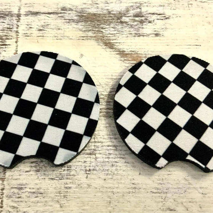 *New Delivery* Neoprene Car Coaster Set of 2 for Cup Holder Absorbent Washable and Fun - Sip Sleeves