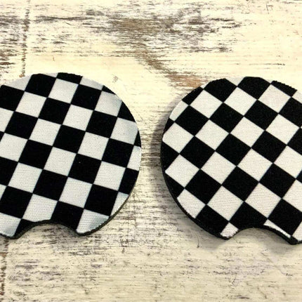 *New Delivery* Neoprene Car Coaster Set of 2 for Cup Holder Absorbent Washable and Fun - Sip Sleeves