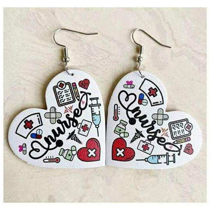 New Teacher & Nurse Heart Drop Earrings - Sip Sleeves