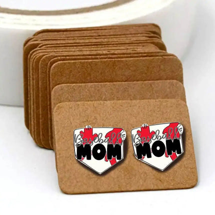 Now In Stock ~ Baseball ⚾️ Mom Acrylic Laser Cut Earrings - Sip Sleeves