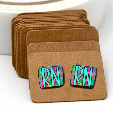 Now In Stock ~ RN Nurse 🩺 Acrylic Laser Cut Earrings - Sip Sleeves