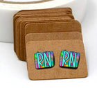Now In Stock ~ RN Nurse 🩺 Acrylic Laser Cut Earrings - Sip Sleeves