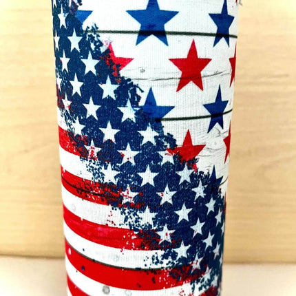 Old Glory USA Flag Print Slim Can Koozie - Sip Sleeves