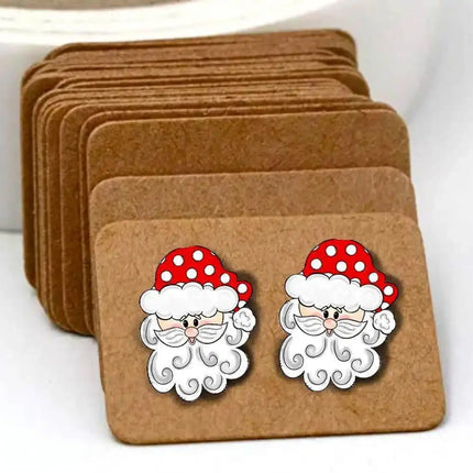 Ole Saint Nick (Santa) ~ Acrylic Laser Cut Earrings - Sip Sleeves