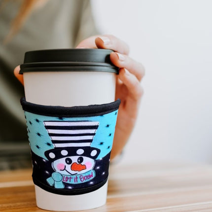Let It Snow Snowman Open Bottom Insulated Cup Sleeves