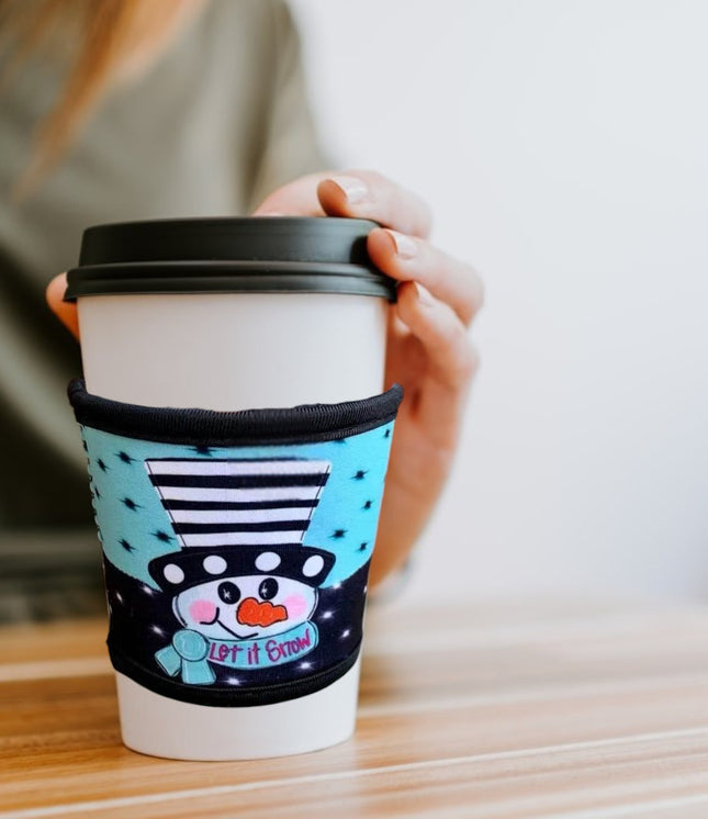 Let It Snow Snowman Open Bottom Insulated Cup Sleeves