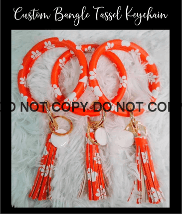 Orange Paw Bangle Tassel Key Bracelet - Sip Sleeves