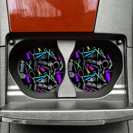 Retro Happy Neoprene Car Coaster Set - Sip Sleeves