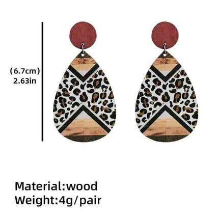 Rich Wood Leopard Accent Earrings ~ these are A+ and *new* - Sip Sleeves