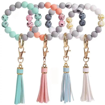 Robins Egg Speckled Silicone Tassel Bracelets - Sip Sleeves