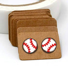Round Baseball ⚾️ Acrylic Laser Cut Earrings - Sip Sleeves