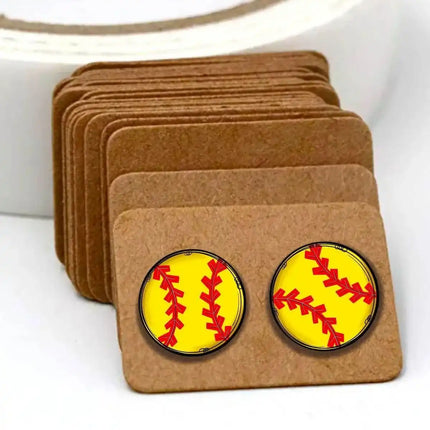 Round Softball 🥎 Acrylic Laser Cut Earrings - Sip Sleeves