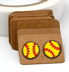 Round Softball 🥎 Acrylic Laser Cut Earrings - Sip Sleeves