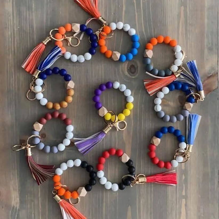 School Colors are in Silicone Beaded Bangle Bracelets