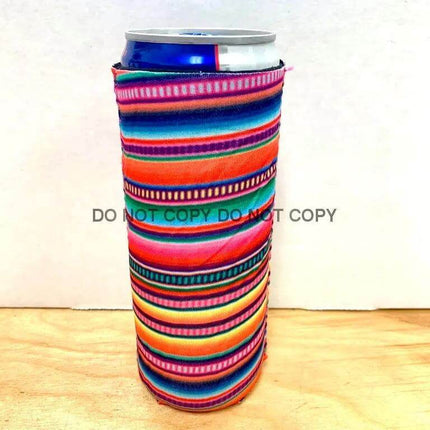 Serape Print Slim Can Koozie - Sip Sleeves