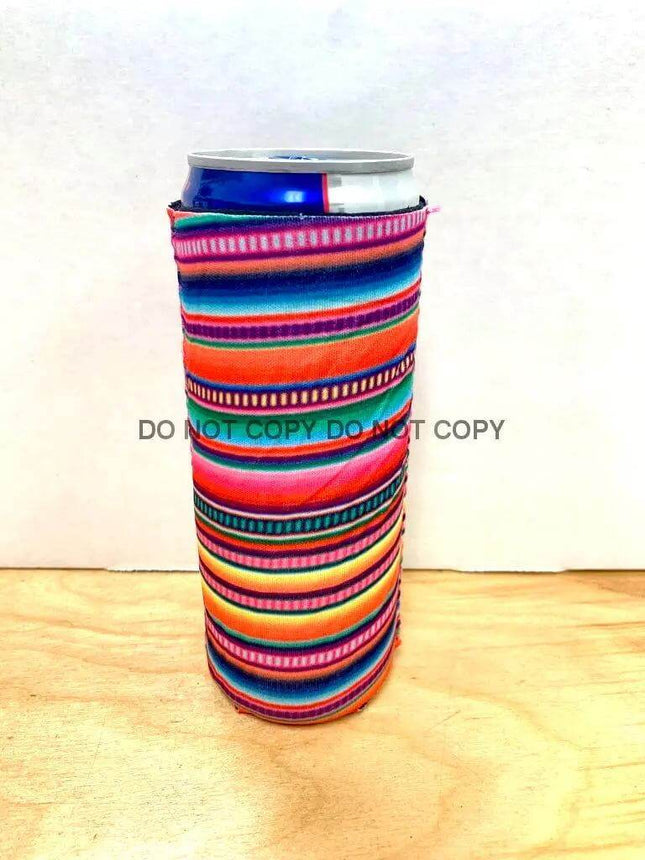 Serape Print Slim Can Koozie - Sip Sleeves