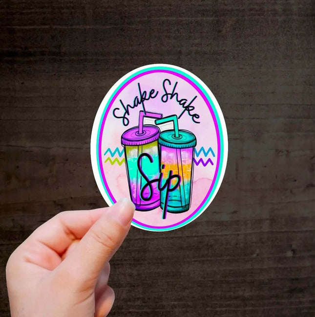 Shake Shake Sip 🌟 Exclusive Custom Vinyl Sticker 10 Pack - Sip Sleeves