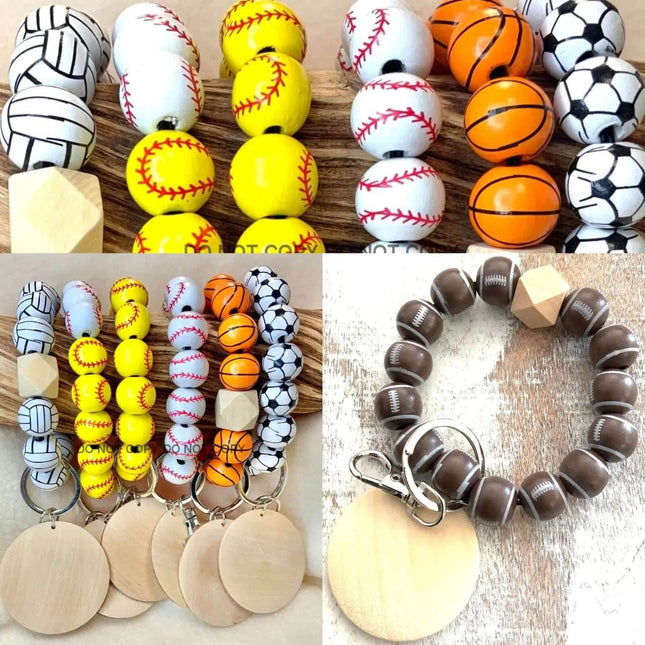 Ships Now Sports 🏈🥎⚾️⚽️🏀🏐 Keyring Bracelets - Sip Sleeves
