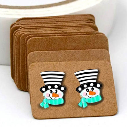 Snowman ~ Acrylic Laser Cut Earrings - Sip Sleeves