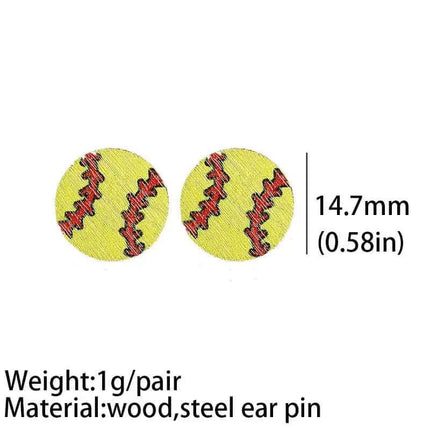 Sports Balls Painted Wood Stud Earrings *new new new* - Sip Sleeves