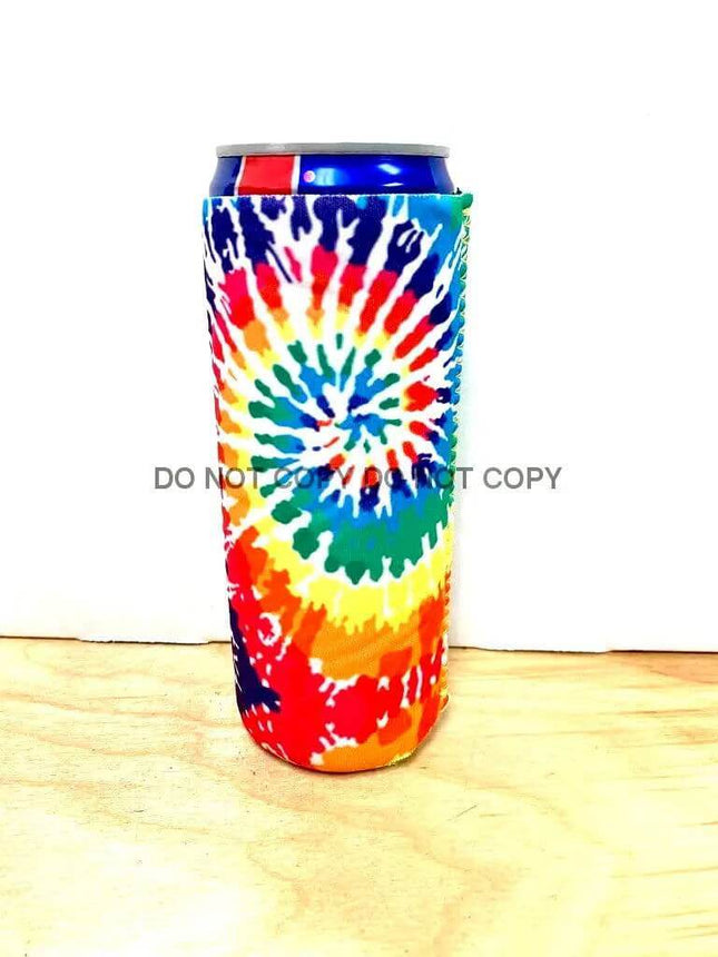 Tie Dye Print Slim Can Koozie - Sip Sleeves