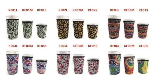 To Go Cup 3pc Set *available in 6 prints!!* Cup Covers Sleeve - Sip Sleeves