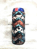 Total Western Print Slim Can Koozie - Sip Sleeves
