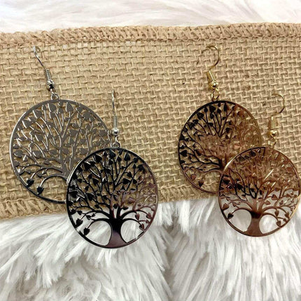 Tree Of Life Stainless Steel Laser Cut Earrings - Sip Sleeves