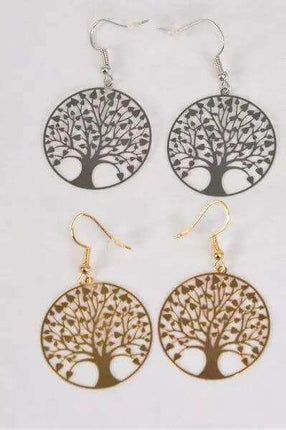 Tree Of Life Stainless Steel Laser Cut Earrings - Sip Sleeves