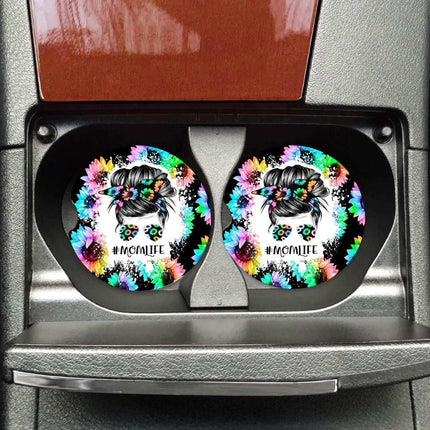 True Crime Obsessed Neoprene Car Coaster Set for Cup Holder Absorbent Washable and Fun - Sip Sleeves