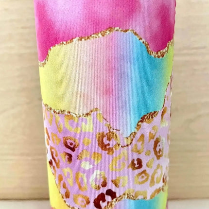 Watercolor Leopard Print Slim Can Koozie - Sip Sleeves