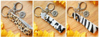 Wild Side Genuine Leather Keychain Animal Prints - Sip Sleeves