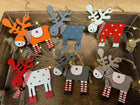 Wooden ~ 6 Pack Moose Holiday Ornaments - Sip Sleeves
