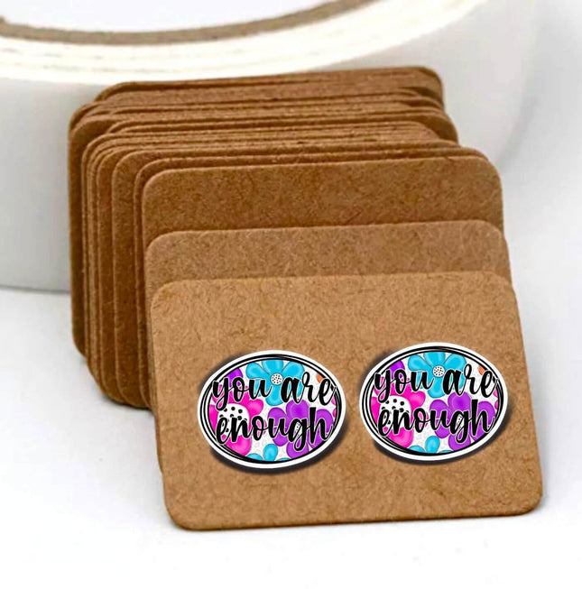 YOU ARE ENOUGH Acrylic Laser Cut Earrings *NEW* - Sip Sleeves