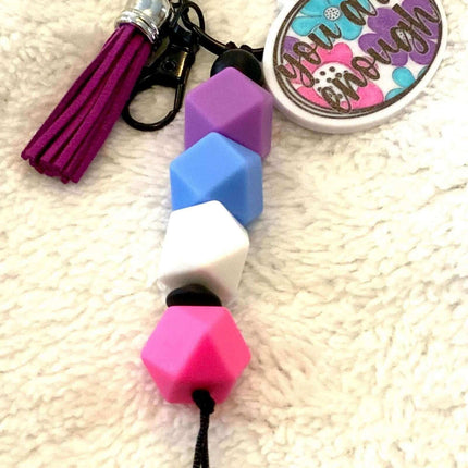 You Are Enough 💜 ~ Custom Keychain *NEW & IN STOCK** - Sip Sleeves
