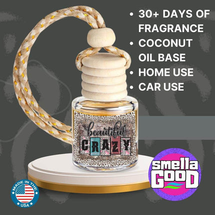 Beautiful Crazy Custom Hanging Bottle Air Freshener Diffuser – USA-Made, Fragrance for Car & Home Coconut Oil Base - Sip Sleeves