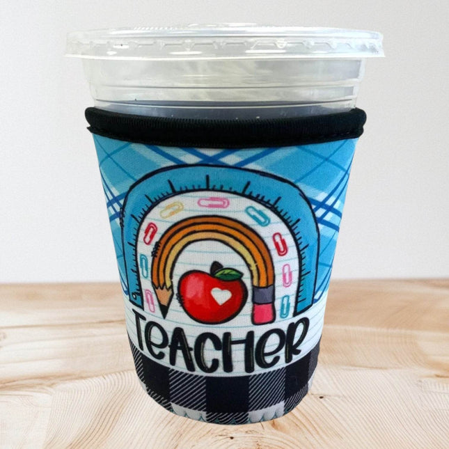 16 OZ Teal Teacher Insulated Cup Cover Sip Sleeve - Sip Sleeves
