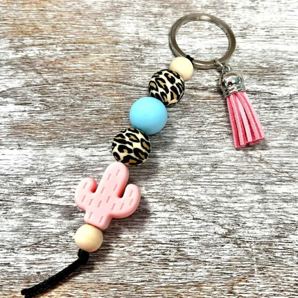 *just arrived* Cactus Stacked Silicone Bead Keychain - Sip Sleeves