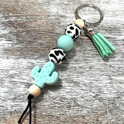 *just arrived* Cactus Stacked Silicone Bead Keychain - Sip Sleeves